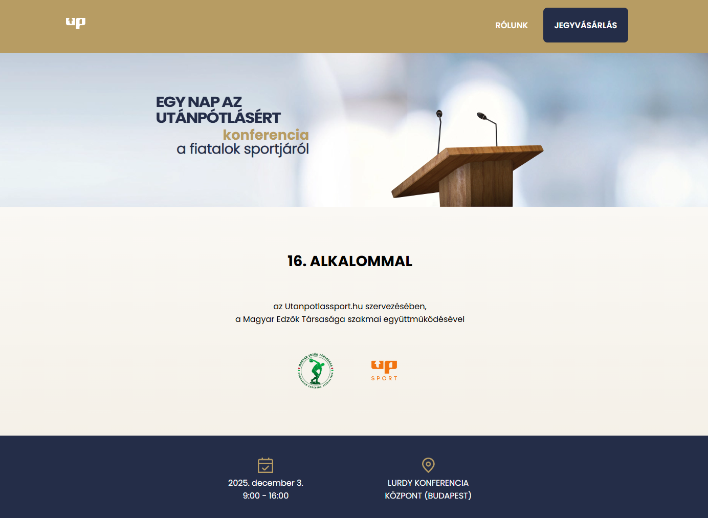 A weboldal főoldaláról egy kép.