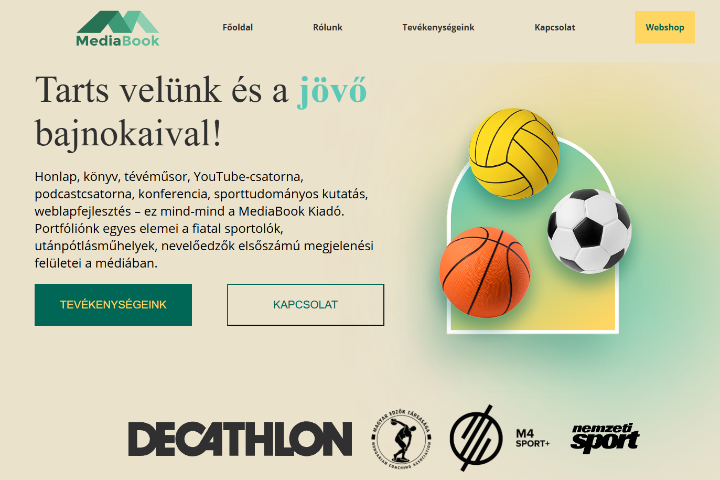 A weboldal főoldaláról egy kép.